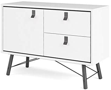 Tvilum 1 Door, 2 Drawer Sideboard, White Matte/Black