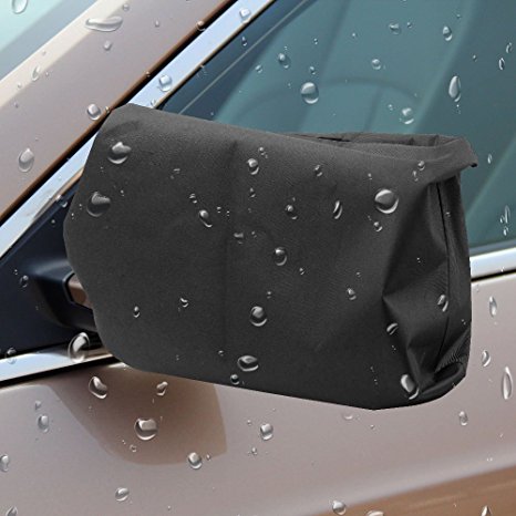 MICTUNING Car Side Mirror Covers-Protect Auto Exterior Rear View Mirrors from Snow, Ice & Frost[black,one pair]