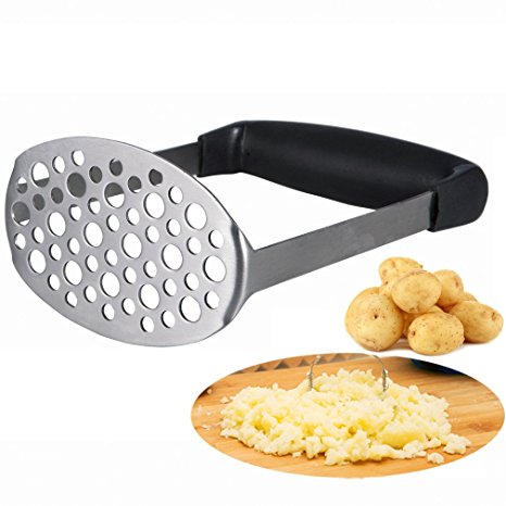 Masher,WBSEos Smooth Potato Masher Stainless Steel potato press Stainless Steel Potato Masher Designed for Delicate Potato Mud