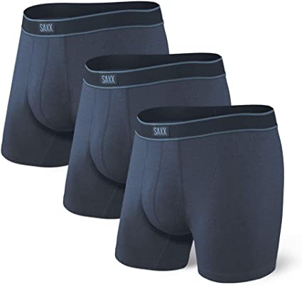 SAXX Men's Underwear - Daytripper Boxer Briefs with Built-in Pouch Support – Underwear for Men, Pack of 3, Navy, X-Small