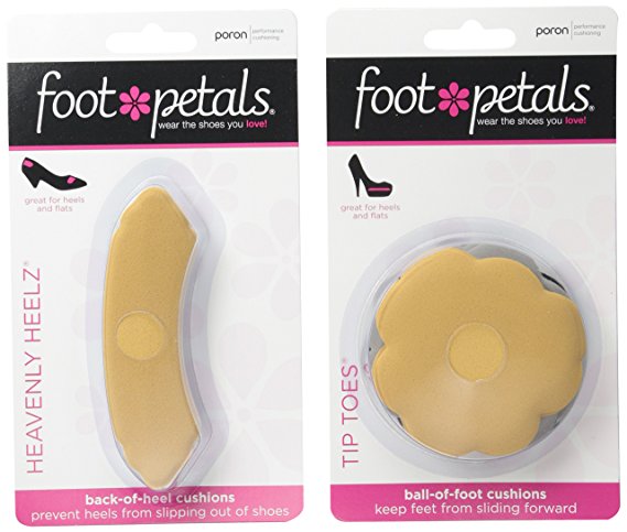 Foot Petals Women's Tip Toes 3 Pack & Heavenly Heelz 3 Pack Cushion Combo