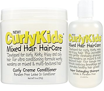 CurlyKids Mixed Haircare - Curly Creme Conditioner & Super Detangling Shampoo Bundle
