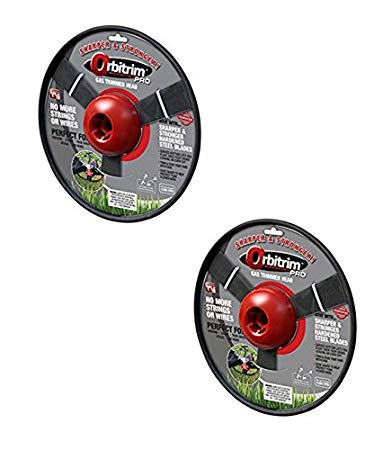 Orbitrim 2 Pack of Pro No More Strings or Wires Gas Trimmer Heads - Sharper and Stronger! (Steel Blades) # RM101106-2PK