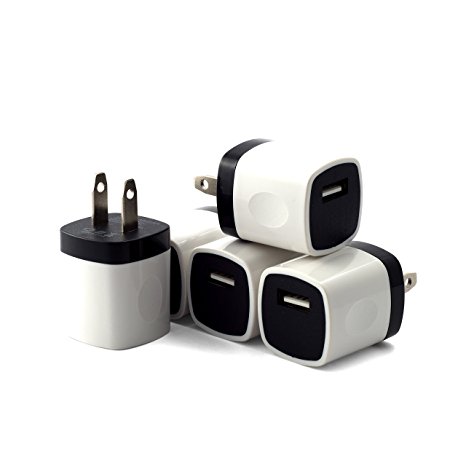 Wall Charger, Mygo2shop Universal USB Wall Charger Made for Iphone 6 5 5s 5c 4s, Ipad 2 3 4, Ipad Mini, Ipod Touch, Ipod Nano, Samsung Galaxy S5 S4 S3 Note 2 3 and Most Android Phones (5 Pack)