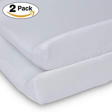 Delta Children Changing Pad Covers – 2 Pack | Solid Color | 100% Jersey Knit Cotton | Fits Standard Changing Pads, White