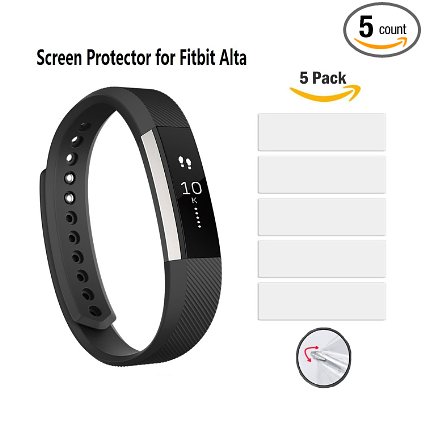 Vancle Ultra Clear Screen Protector for Fitbit Alta (5-Pack)
