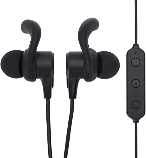 Onn in Ear Headphones with Bluetooth Connection and in-Line Microphone for Hands Free Calling, Black