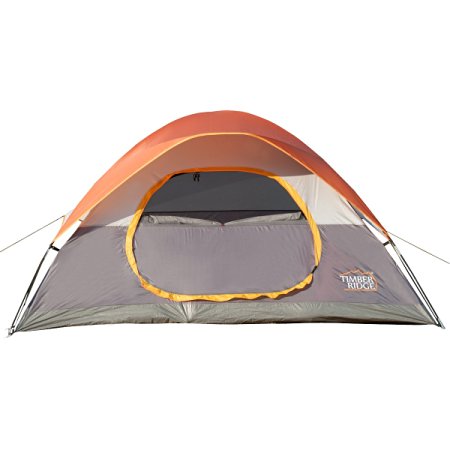 Timber Ridge Lightweight Family Camping Tent with Compression Bag, O-Shape Door, 3 Seasons