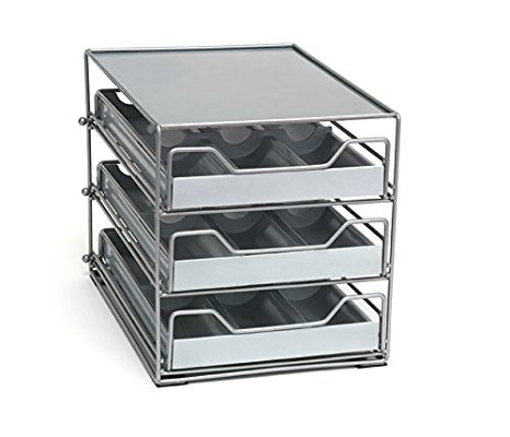 Lipper International 3 Tier Tilt Down Spice Drawer, Silver/Gray