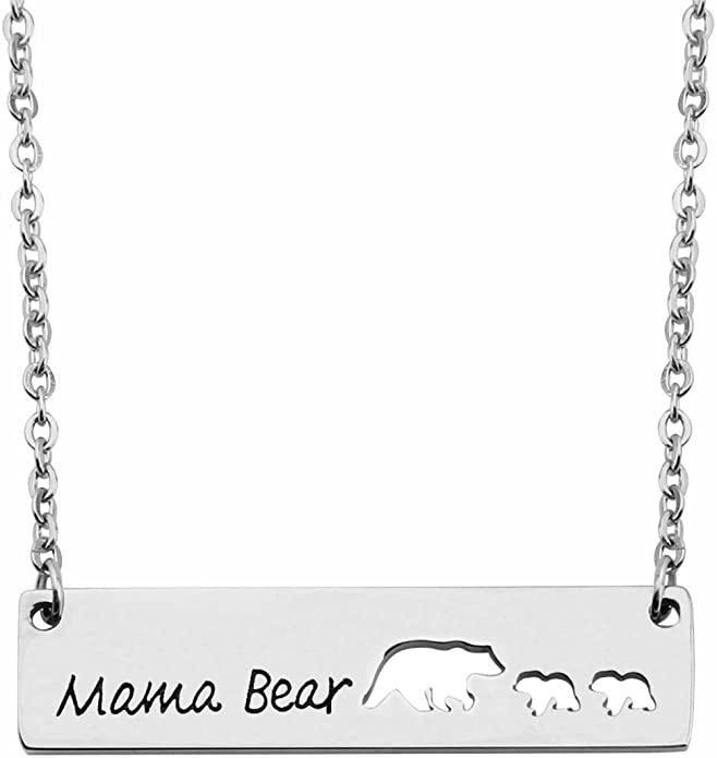 KUIYAI Sweet Family Mama Bear Necklace Bracelet Bangle Gift for Mothers Grandma
