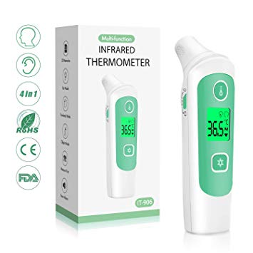 TABIGER Ear and Forehead Thermometer, 2019 Upgraded Digital Infrared Thermometer for Baby Children Adult and Objects, Accurate and Fast Reading, Fever Alert, CE and FDA Approved
