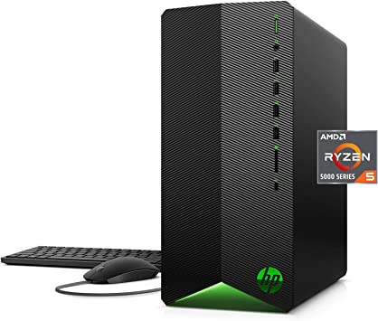 HP 2022 Newest Pavilion Gaming Desktop PC, AMD Ryzen 5 5600G (Beat i5-12400F), AMD Radeon RX5500, 16GB RAM, 1TB SSD, Wired Mouse and Keyboard, Bundle with Cefesfy