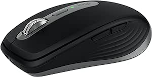 Logitech MX Anywhere 3S for Mac, Compact Wireless Bluetooth Mouse, 8K DPI Any-Surface Tracking, Quiet Clicks, USB C for MacBook Pro, MacBook Air - Space Grey - Free Adobe Creative Cloud Subscription