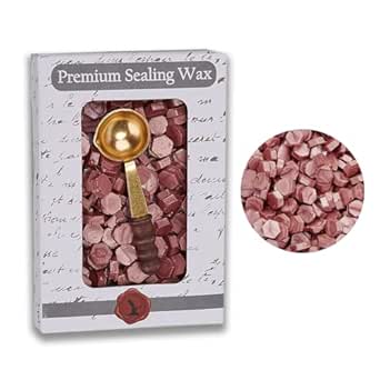 Rose Gold Premium Sealing Wax Beads 2 OZ. with Melting Spoon-350 pcs