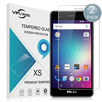 [2 PACK] BLU Advance 5.0 HD Screen Protector [Tempered Glass], VIFLYKOO Scratch Proof 9H Hardness High Definition HD Ultra Clear Glass Screen Protector for 5.0" BLU Advance 5.0 HD Phone