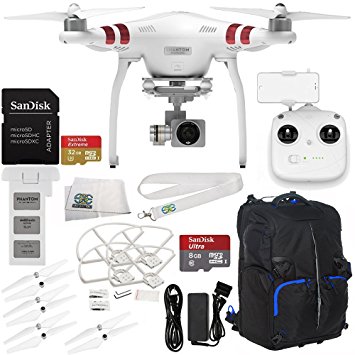 DJI Phantom 3 Standard with 2.7K Camera and 3-Axis Gimbal & Manufacturer Accessories   SanDisk Extreme 32GB microSDHC Memory Card (SDSDQXN-032G-G46A)   Backpack for DJI Phantom Drones   MORE