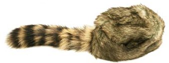 Teen/Adult Faux Fur Hat with Real Raccoon Tail, Large, Cap