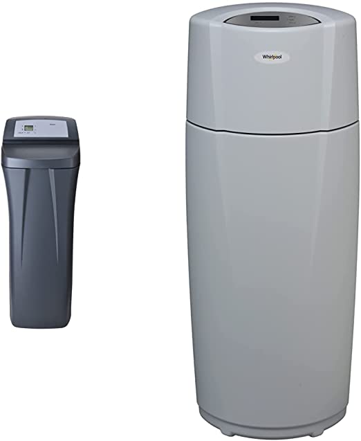 Whirlpool WHESFC Pro Series – Softener/Whole Home Filter Hybrid, Gray & WHELJ1 Central Water Filtration System, White