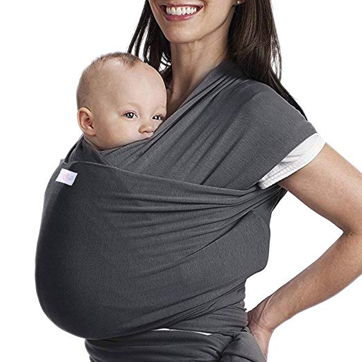 Lictin Baby Wrap-Baby Carrier Adjustable Breastfeeding Cover Cotton Sling Baby Carrier for Infants up to 35 lbs/16kg, Soft and Comfortable to Use CE Certification with Storage Bag (Dark Gray)