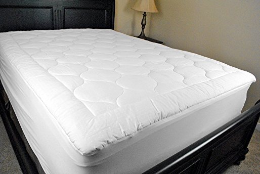 DII Home Essentials 300 Thread Count 100% Cotton Top Fabric, 8-Ounce, Medium Fill, Breathable, Hypo Allergenic Plush Basic Mattress Pad, Full
