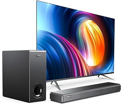 Hiwill 100W Peak Power Sound Bars for TV with Big 5.25'' Subwoofer，Home Audio Surround Sound Bar for Smart TV with ARC/AUX/USB/Optical Connect
