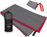 Premium Microfiber Towel for Travel Sports and Outdoors  FREE HandFace Towel and Mesh BAG Antibacterial Quick-dry Compact With Hook Limited Time Offer