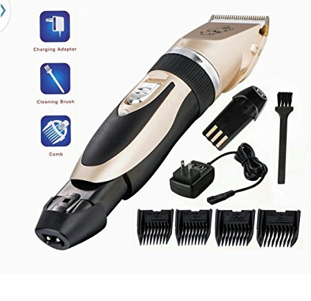 Dog grooming, Pet grooming clippers, Petcaree Low Noise Rechargeable Cordless Pet Dogs and Cats Electric Clippers Grooming Trimming Kit Set