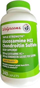 Walgreens Glucosamine Chondroitin Triple Strength 1500 mg Glucosamine HCL 1200 mg Chondroitin - 240 Caplets