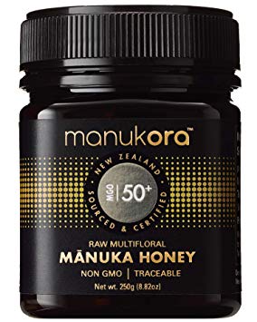 Manukora MGO 50  Multifloral Raw Mānuka Honey (250g/8.8oz) Authentic Non-GMO New Zealand Honey, UMF & MGO Certified, Traceable from Hive to Hand