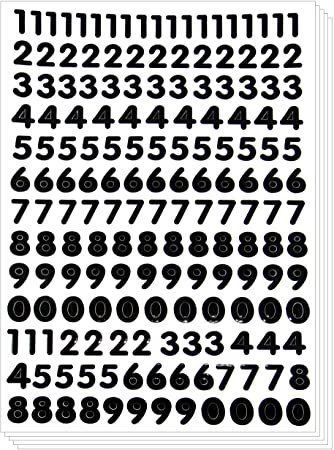 Numbers Arabic Sticker - Primary Digi Count Label Decorative (Set of 5 Sheets, Black)