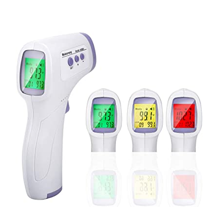 Touchless Thermometer for Adult Baby and Kid, Infrared Forehead Thermometer for Fever, Non Contact Digital Medical Thermometer Gun with Alarm, LED Display Screen, 1Second Accurate Instant Reading