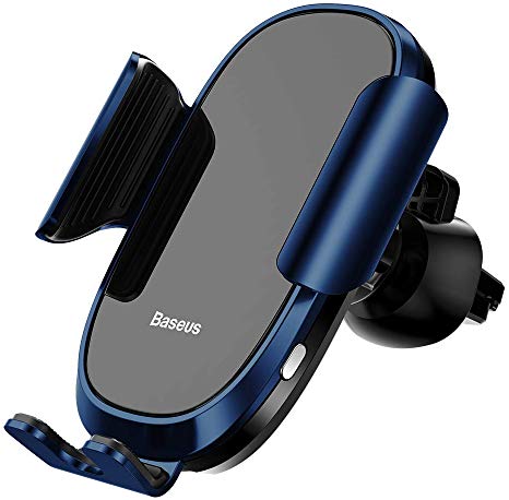 Baseus Car Phone Mount, Universal Intelligent Gravity Sensing 360°Rotation Cell Phone Holder for Car Air Vent Compatible with iPhone Xs Max R X 8 7 Galaxy S9 and Other Phone 4.7-6.5 inch (Blue)