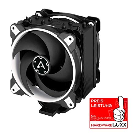 ARCTIC Freezer 34 eSports DUO - Tower CPU Cooler with Push-Pull Configuration, Silent 3 Phase Motor, Wide Range of Regulation 200 to 2100 RPM, Includes 2 Low Noise PWM 120 mm Fans – White