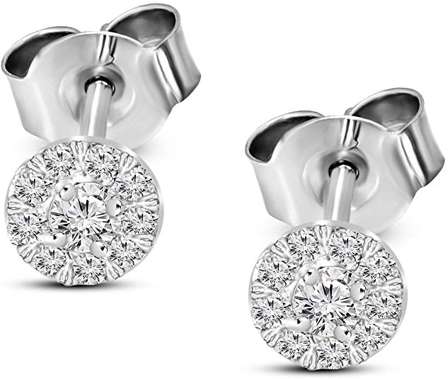 Lab Grown Diamond Earrings IGI Certified 1/5 to 1 Carat Diamond Earrings For Women 925 Sterling Silver Halo Diamond Stud Earrings for Women Lab Created Diamond Jewelry