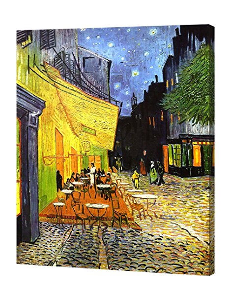 DecorArts - Cafe Terrace At Night, by Vincent Van Gogh. The Classic Arts Reproduction. Art Giclee Print On Canvas, Stretched Canvas Gallery Wrapped. 24x30"