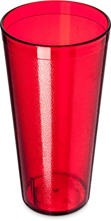 Carlisle 5224-8110 Stackable Shatter-Resistant Plastic Tumbler, 24 oz., Ruby (Pack of 6)