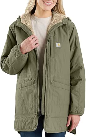 Carhartt Women's Rain Defender Loose Fit Lightweight Insulated Hooded Coat