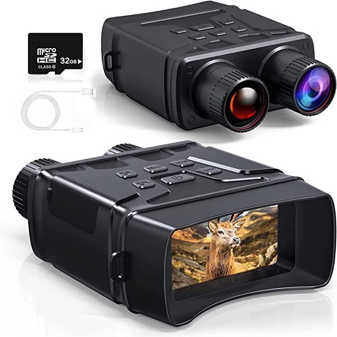 ZIYOUHU Night Vision Goggles,4K Vision Binoculars for Adults,3'' Large Screen Binoculars to Save Photos and Videos,Digital Infrared Binoculars with Night Vision,Night Vision Scope with Memory Card