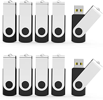 Aiibe 16 GB USB Flash Drive 20 Pack Bulk Flash Drives 16GB USB 2.0 Thumb Drive Data Storage USB Drive Zip Drives (16GB, Black)