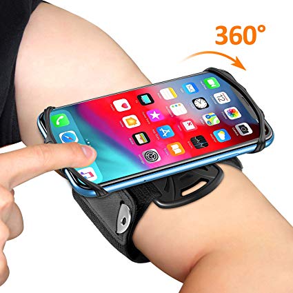 Matone Phone Armband, 360° Rotatable Running Phone Holder, Compatible with iPhone XR/XS Max/X/8 Plus/7, Samsung Galaxy S10 Plus/S10/S10e/S9, Universal Adjustable Arm Band for Jogging Gym Hiking