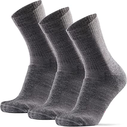 Calcetines Ligeros de Senderismo y Trekking de Lana Merina, para Hombre y Mujer, Otoño y Invierno, Transpirables, Acolchados y Anti-rozaduras,Calcetines Cómodos Para Caminar, Pack de 3