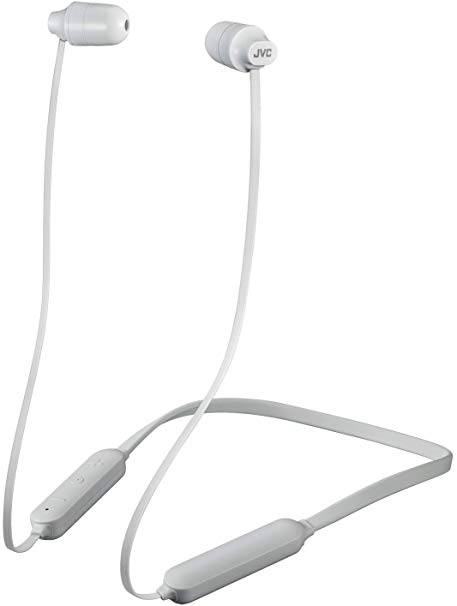 JVC Marshmallow Wireless, Earbud Headphones, Water Resistance(IPX4), 8 Hours Long Battery Life, Secure and Comfort Fit with Flexible Soft Neck Band and Memory Form Earpieces - HAFX35BTW (Ivory)