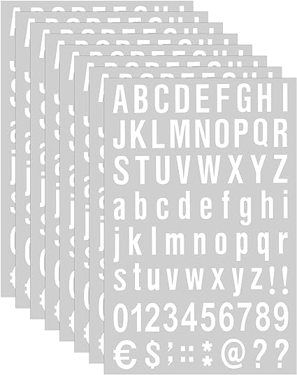 8 Sheets Self Adhesive Vinyl Letters Numbers Kit, Mailbox Numbers Sticker for Mailbox, Signs, Window, Door, Cars, Trucks, Home, Business, Address Number (White,2 Inch)