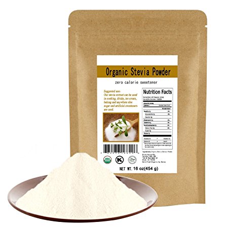 Organic Stevia Powder Extract Natural Sweetener Zero Calorie Sugar Substitute 16oz