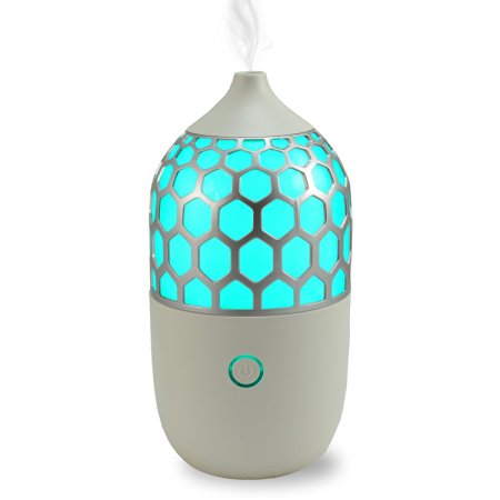 Sterline Silent Essential Oil Diffuser, Ultrasonic Aromatherapy Diffuser with LED Changing Color Lights, Water Shortage Protection and Overheating Protection, 90ml Water Capacity