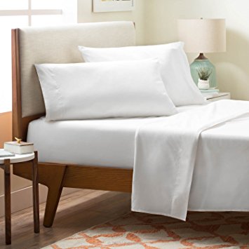 LINENSPA Brushed Microfiber Ultra Soft Bed Sheet Set - Wrinkle Resistant - Twin Size - White