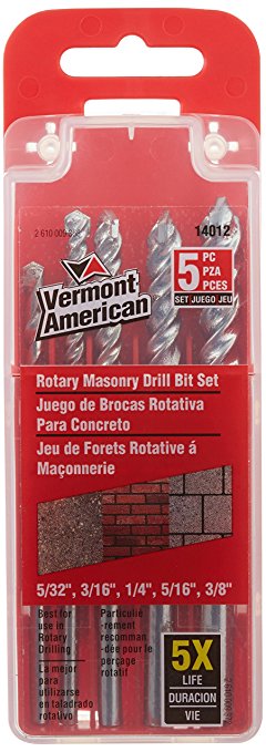 Vermont American 14012 5 Piece Masonry Drill Bit Set