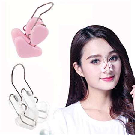 HENGSONG Nose Up Lifting Shaping Clip Bridge Nose Corrector Massager Clipper Beauty Tools, Pink