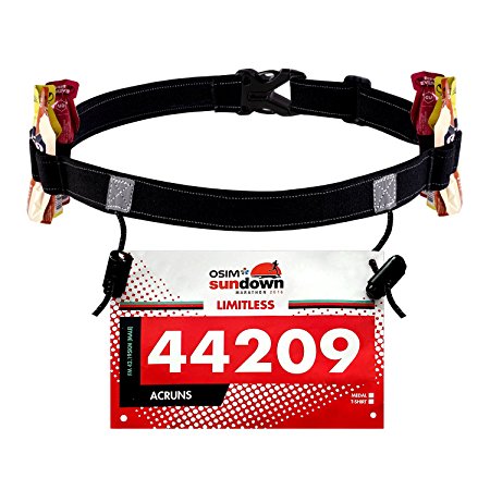 Maacool Race Number Belt ( 6 Gel Loops ) for Triathlon,marathon,Running,Cycling