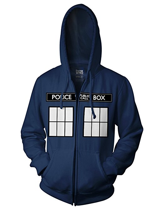 Ripple Junction Doctor Who Call Box Window Adult Zip Hoodie